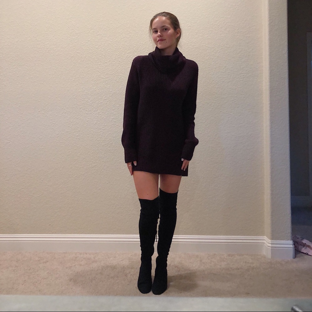 Chic Turtle Neck Sweater Dress